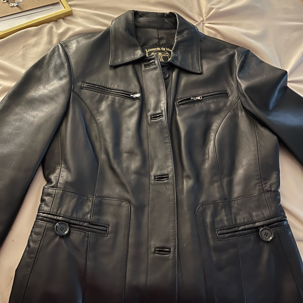 Luxurious Black Leather Jacket by Unknown Brand